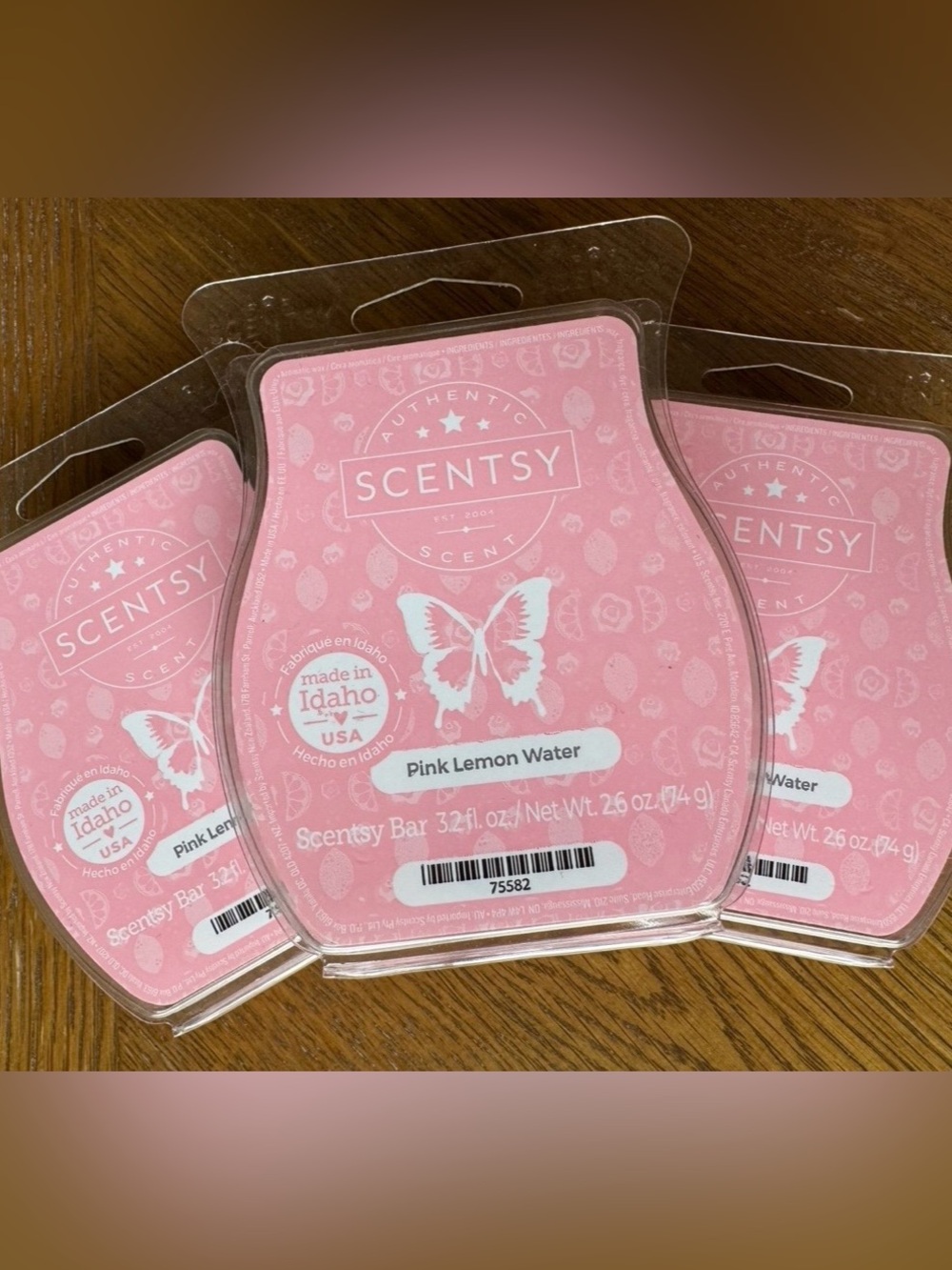 Scentsy 3 PINK LEMON WATER Wax Bar Scent: Rose Water, Lemon, Sugar NIB